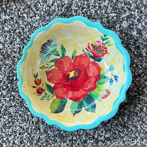 The Pioneer Woman Delaney Melamine Teal Dinner Bowl